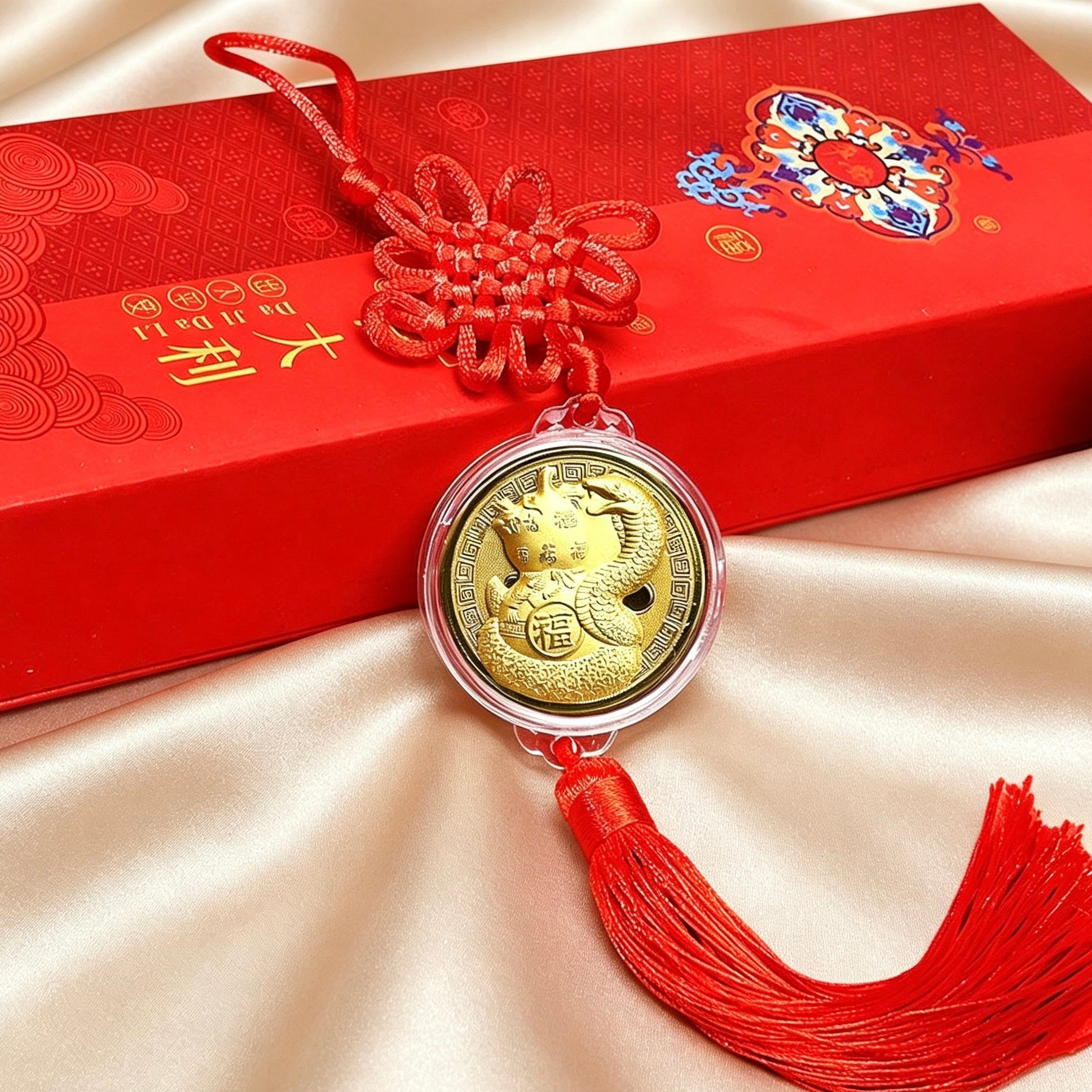 Year of the Snake Car Hanging – Luck & Prosperity Ornament