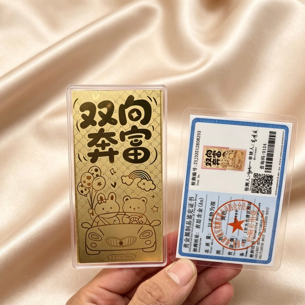 Gold Foil Lucky Banknote Red Packet Prosperity Wealth Gift
