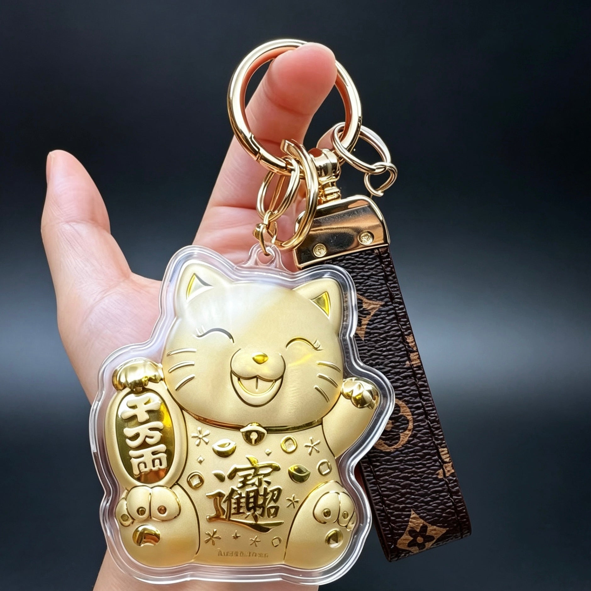 Lucky Fortune Cat Keychain – Wealth & Prosperity Accessory