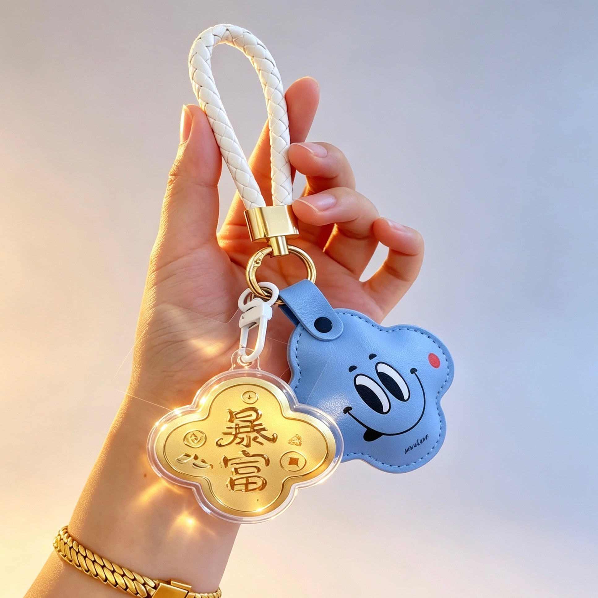 Gold Money Keychain – Lucky Fortune & Prosperity Accessory