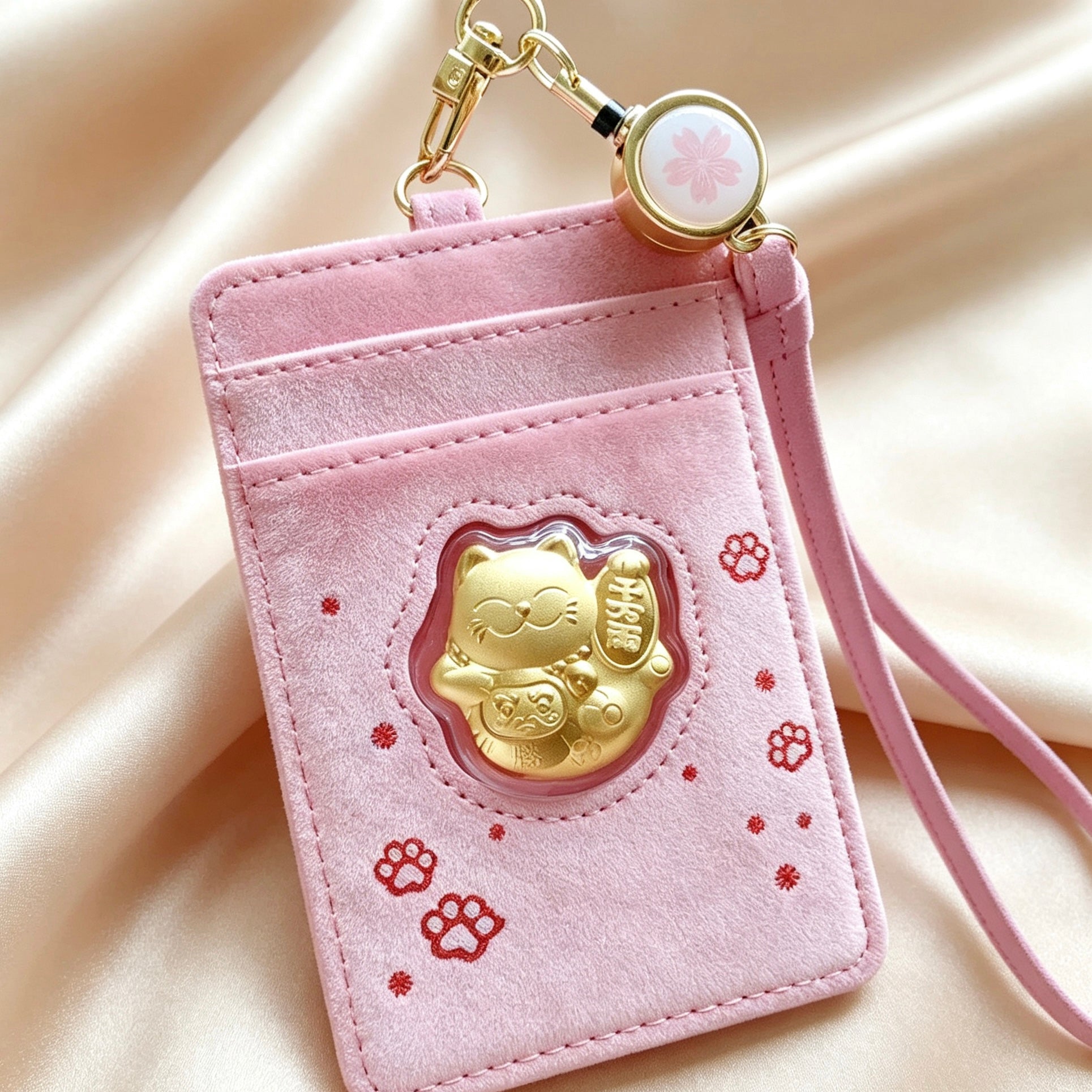 Gold Foil Lucky Cute Cat Hanging Ornament Gift