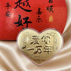 Gold Foil Heart Shape Blessing Romantic Gift with Gift Box