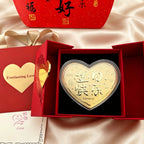 Gold Foil Heart Shape Blessing Romantic Gift with Gift Box
