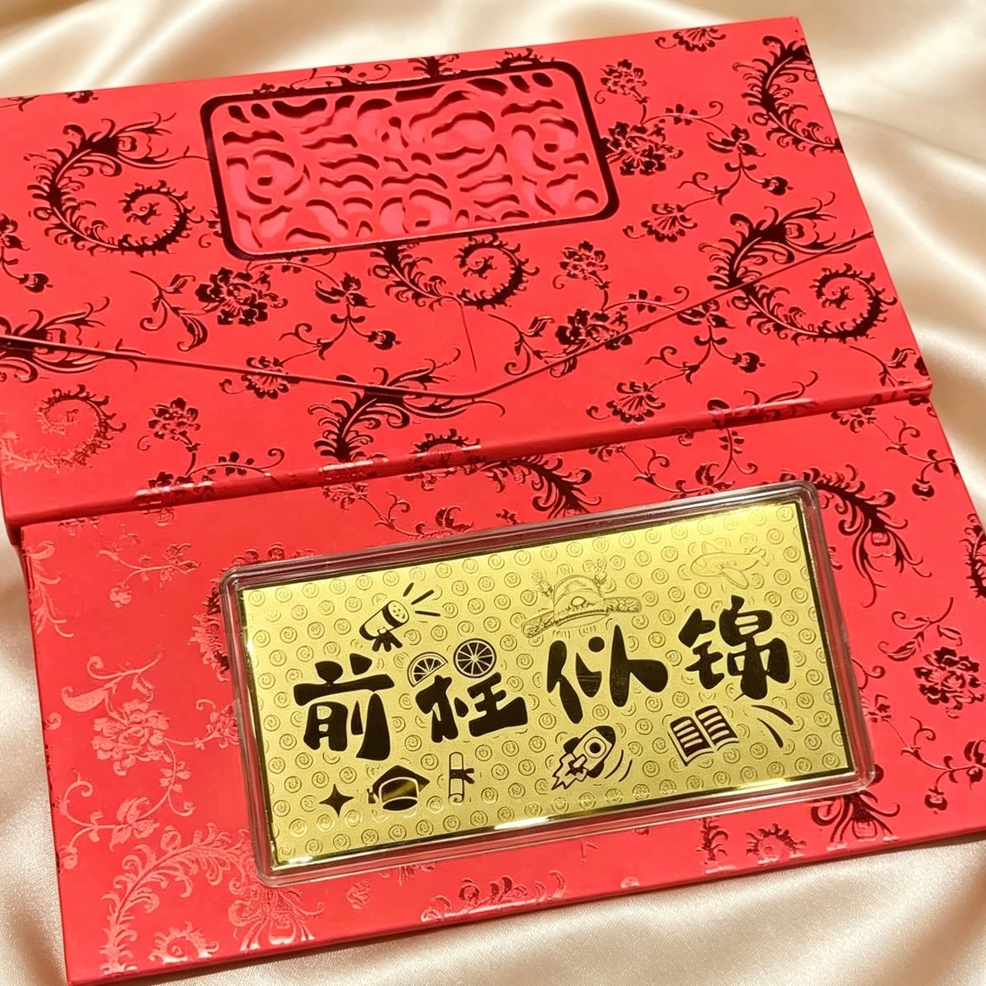 Gold Foil Lucky Banknote Red Packet Prosperity Wealth Gift