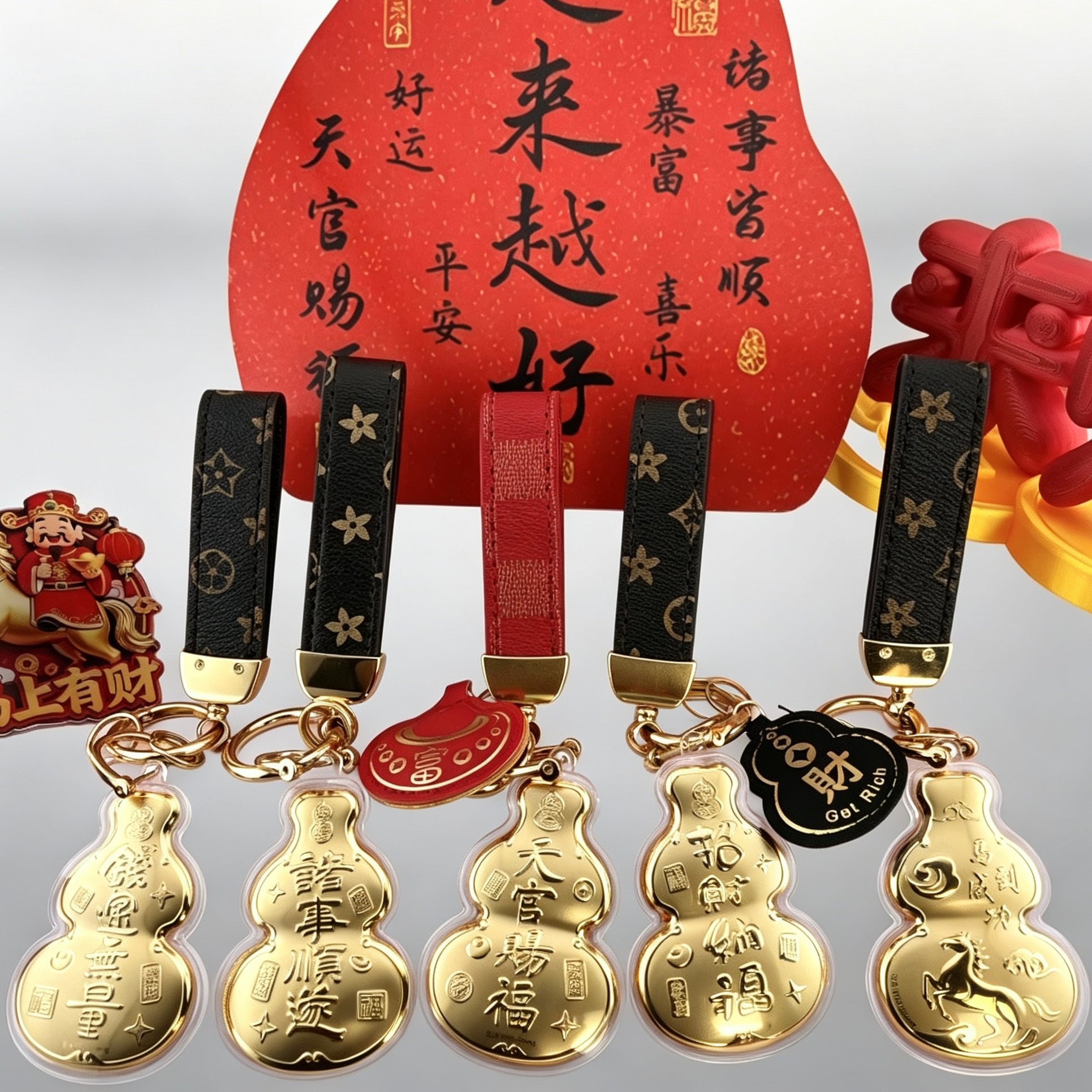 Gourd Keychain Pendant – Lucky Blessing & Prosperity Charm