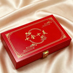 Chinese Gold Ingot Set Ten Perfect Ingots Wealth Lucky Decoration Wooden Box