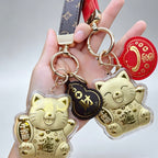 Lucky Fortune Cat Keychain – Wealth & Prosperity Accessory