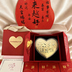 Gold Foil Heart Shape Blessing Romantic Gift with Gift Box