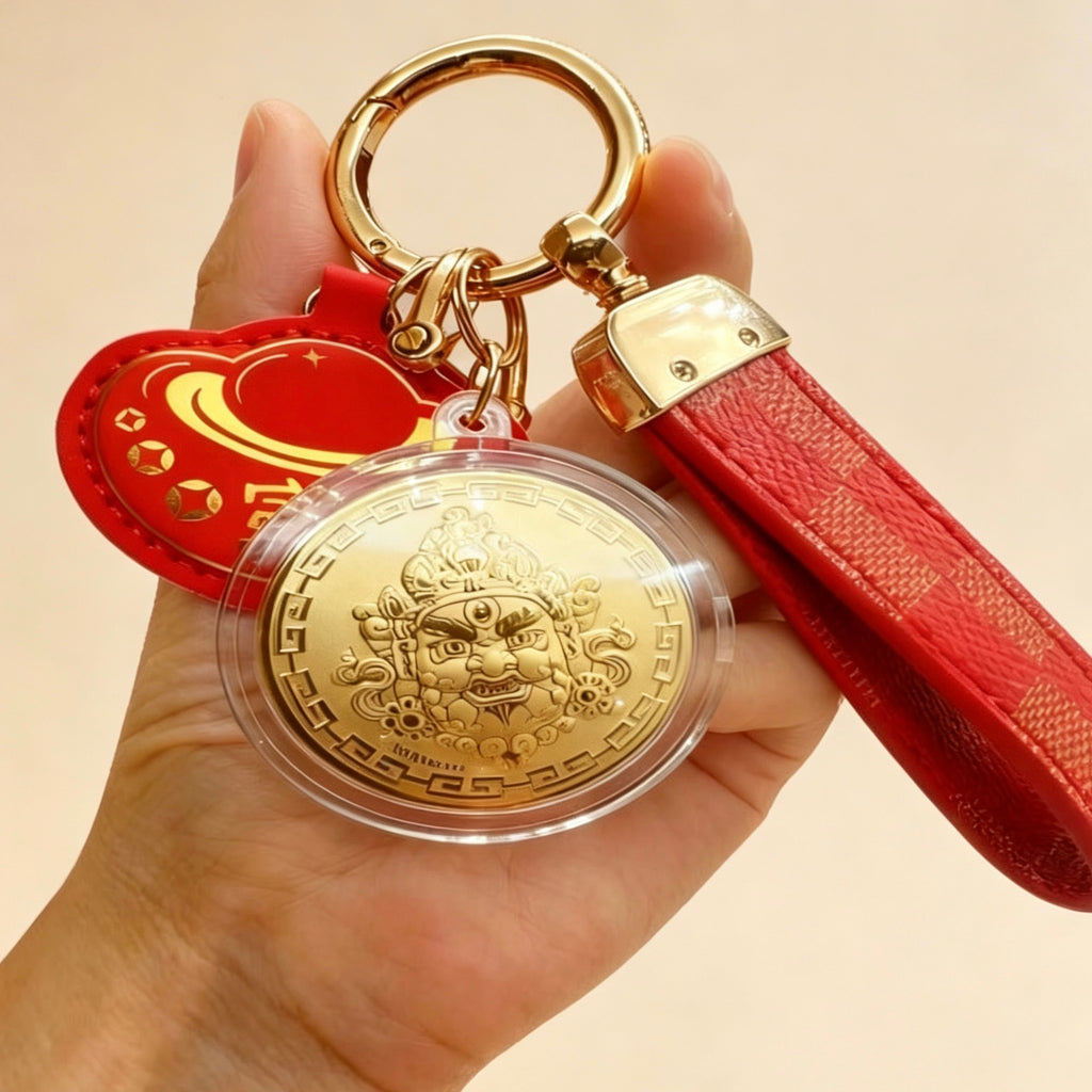 God of Wealth Keychain – Fortune & Prosperity Accessory