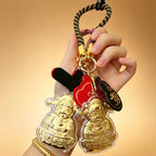 God of Wealth Keychain – Fortune & Prosperity Lucky Charm