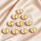 Chinese Gold Ingot Set Ten Perfect Ingots Wealth Lucky Decoration Wooden Box