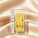 Luxury Gold Foil Chinese Style Gold Bullion Ornament First Blessed Design