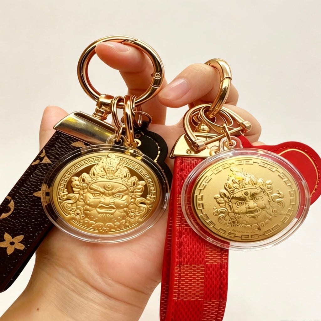God of Wealth Keychain – Fortune & Prosperity Accessory