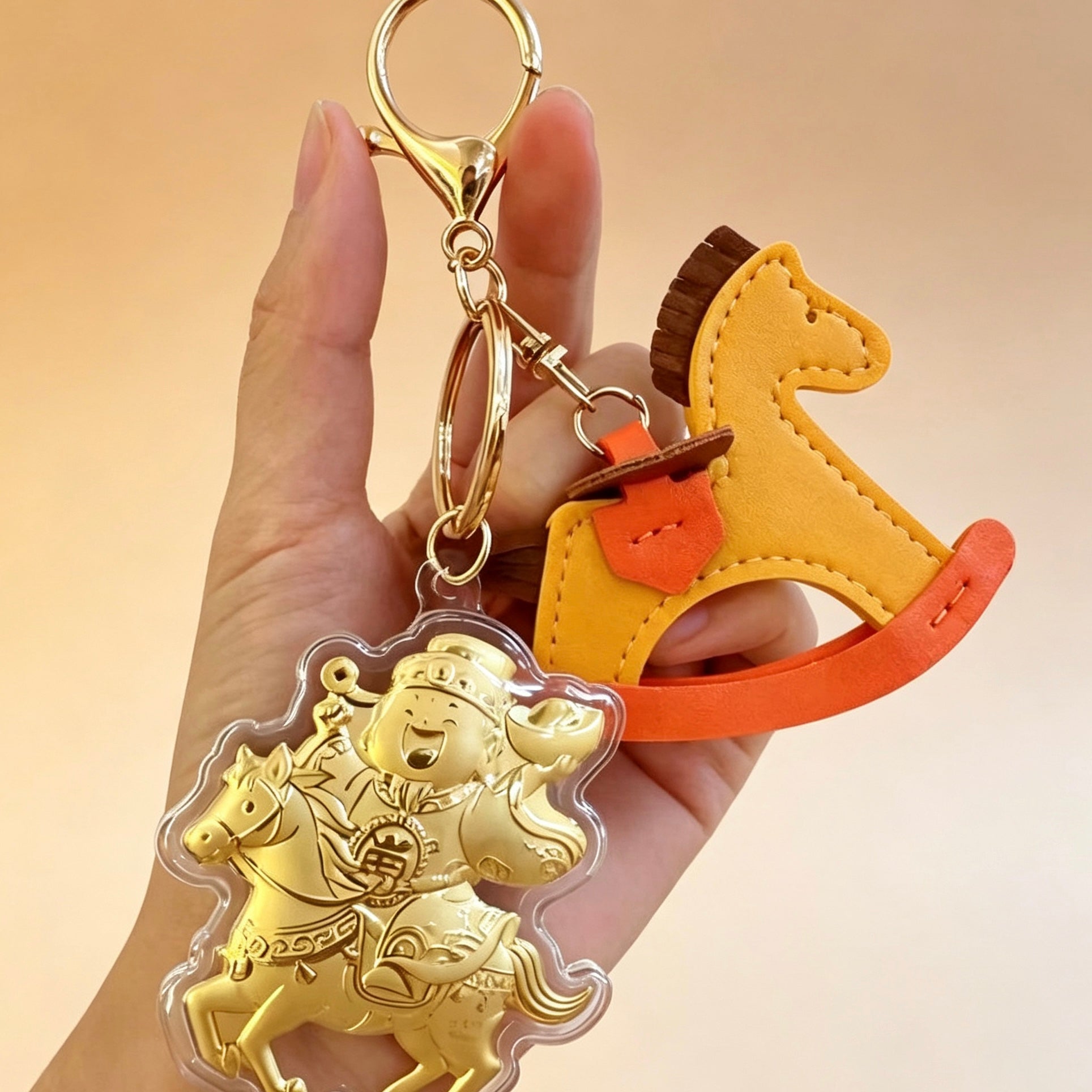 God of Wealth Horse Keychain – Fortune & Success Charm