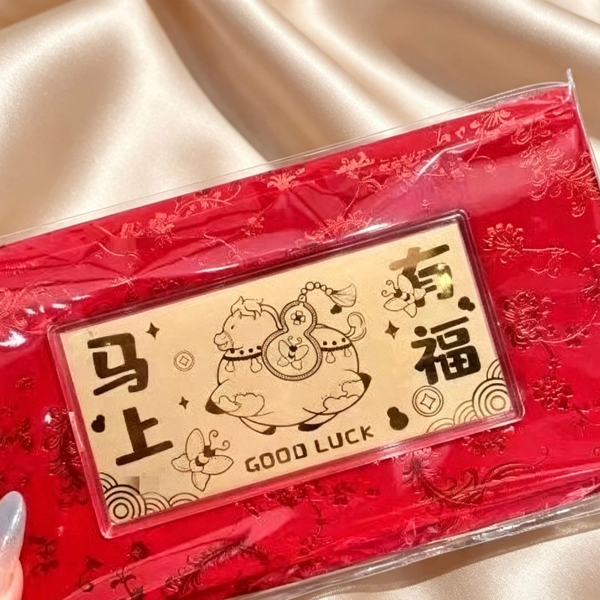 Gold Foil Lucky Banknote Red Packet Prosperity Wealth Gift