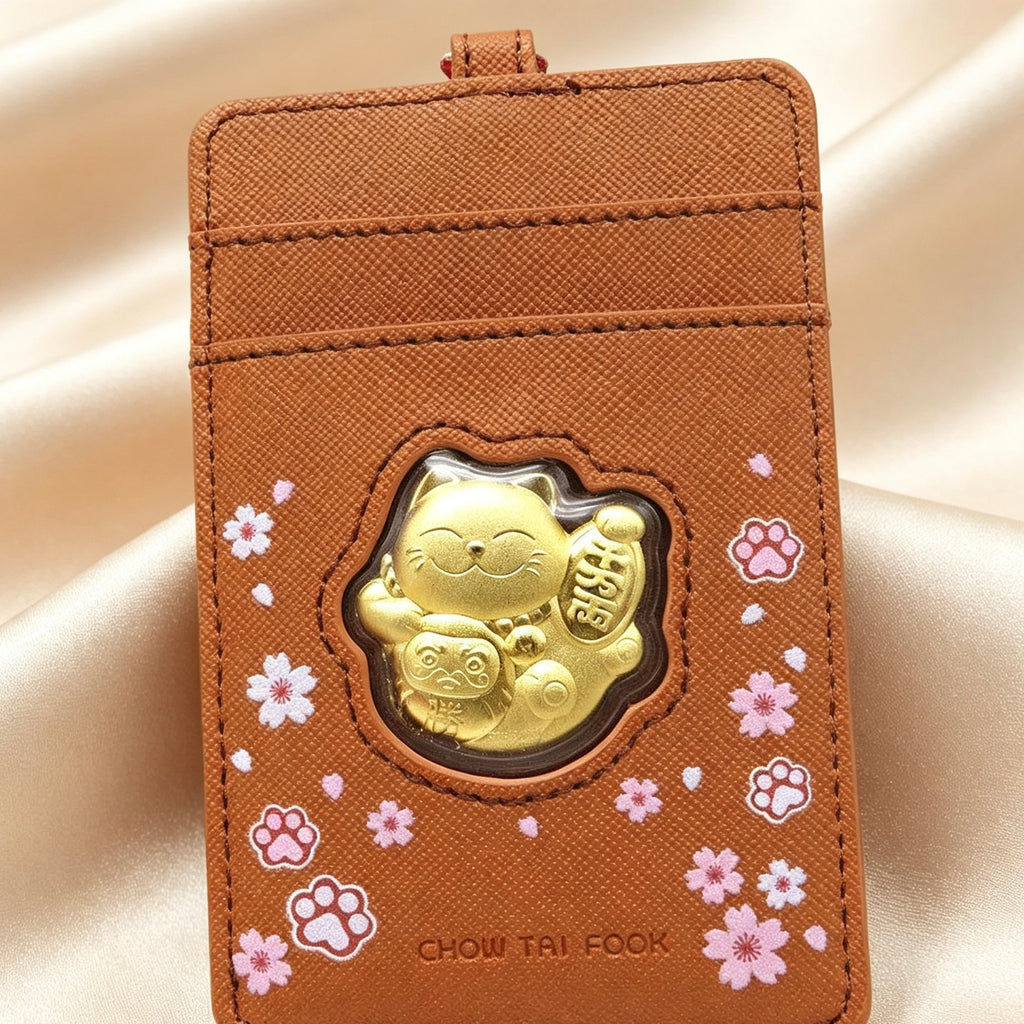 Gold Foil Lucky Cute Cat Hanging Ornament Gift