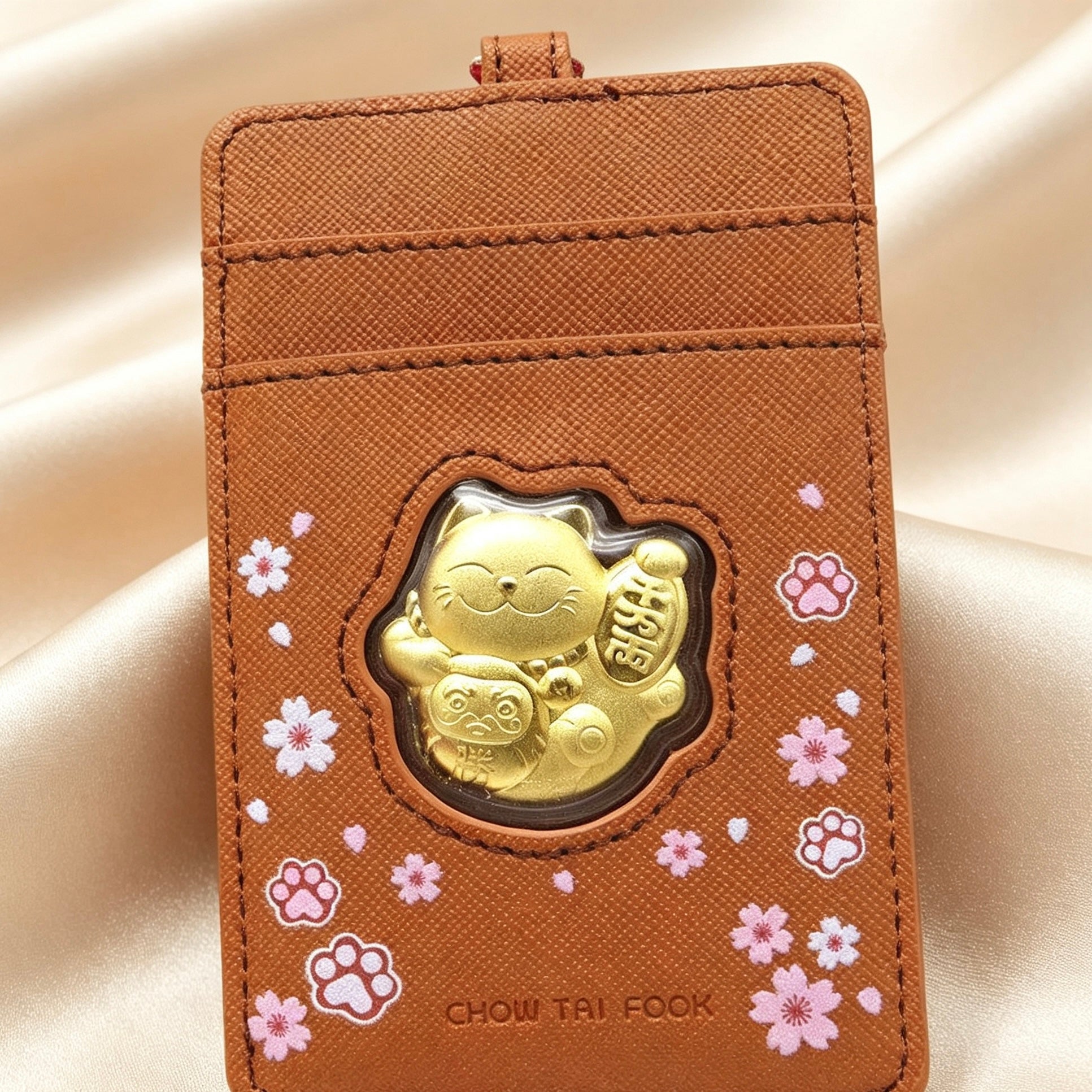 Gold Foil Lucky Cute Cat Hanging Ornament Gift