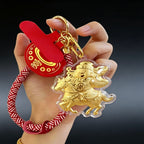 God of Wealth Horse Keychain – Fortune & Success Charm