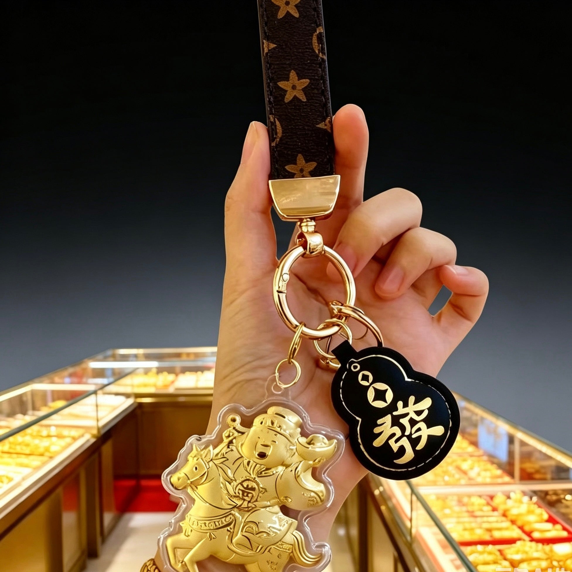 God of Wealth Horse Keychain – Fortune & Success Charm