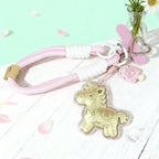Gold Foil Lucky Horse Keychain Wealth Prosperity Cute Pony