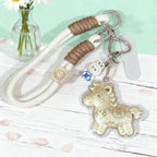 Gold Foil Lucky Horse Keychain Wealth Prosperity Cute Pony
