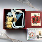 Gold Foil Kawaii Bear Charm Cute Keychain with Gift Box