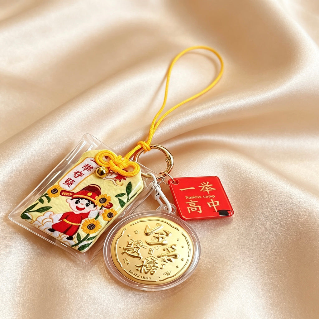 Gold List Success Keychain – Lucky Exam Blessing Charm
